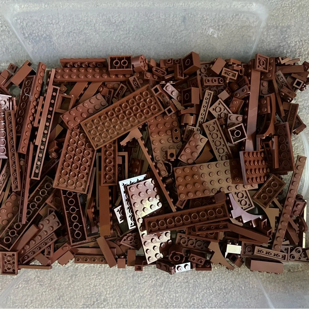 LEGO Small And Medium Building Bricks And Assorted Pieces -Brown 14oz